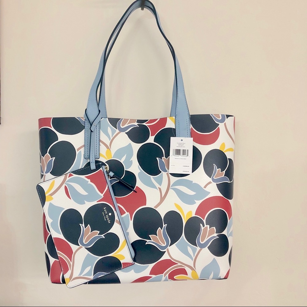 Kate Spade Blue Arch Place Mya Breezy Floral Tote